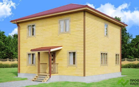 Проект дома из бруса 9 м х 9 м ДБ-52