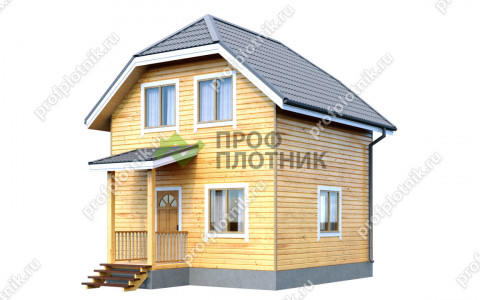 Проект дома из бруса ДК-174 6х6, площадью 60 м2 под ключ в Москве и Московской области