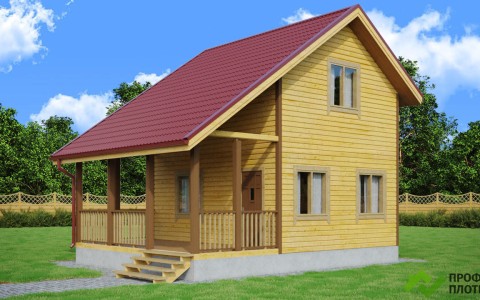 Проект дома из бруса 6 м х 7 м ДБ-58