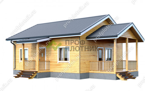 Проект дома из бруса ДК-211 8х9, площадью 63 м2 под ключ в Москве и Московской области